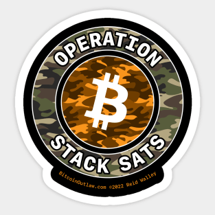 Operation Stack Sats Camo Orange Bitcoin Logo Sticker